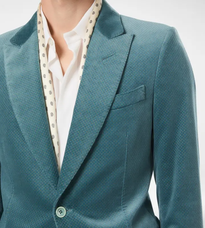 VELVET MICRO POLKA DOT JACKET LIGHT AVIO online